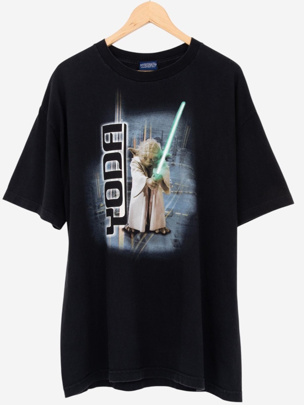 vintage y2k yoda star wars episode 2 attack of the clones movie promo t-shirt